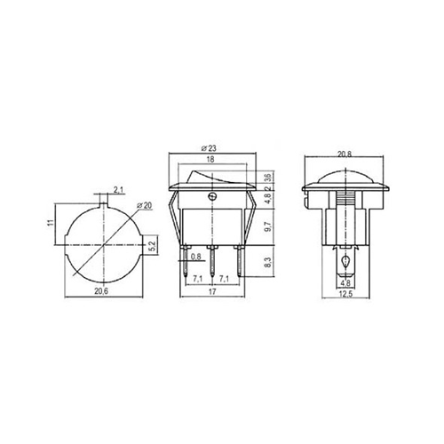 INTERR.A BASCULA CON LUCE ROSSA 220 VAC