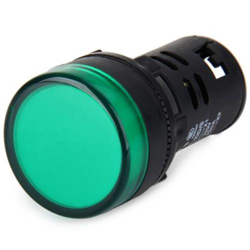 LAMPADA SPIA LED 220VAC VERDE 28 MM.