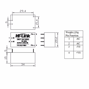 ALIM.220VAC  3.3 VDC  1 AMP.