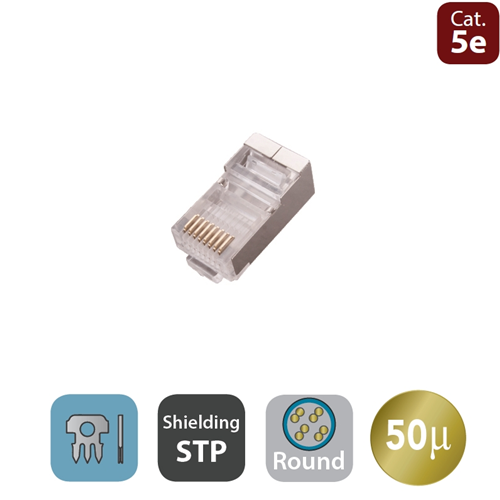 CONNETTORE LAN CAT5E  RJ45 8 POLI SCHERMATO