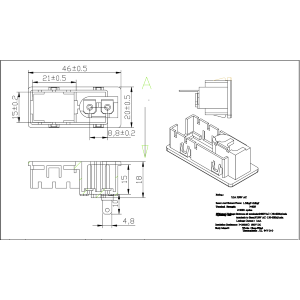 CONN. IEC C8 PANNELLO+ INT. LUMINOSO ROSSO