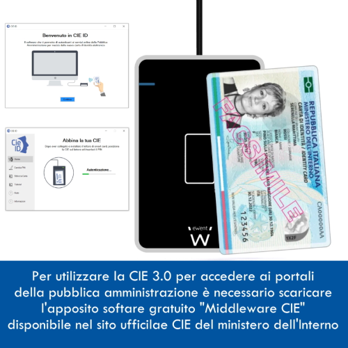 Pinto Elettronica  458.017.4050 - LETTORE SMART CARD/CIE 3.0 (CARTA  IDENTITA')