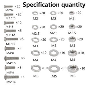 KIT ASSORTIMENTO VITI/DADI FILETTATURA METRICA
