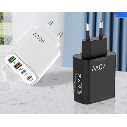 CARICATORE 40 WATT 2x USB "A"+ 2x USB "C" POD