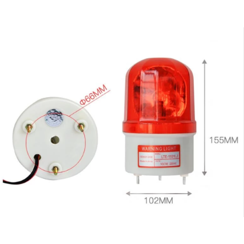 SEGNALATORE LUMINOSO ROSSO ROTANTE 12 VDC