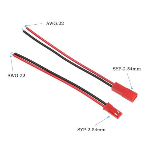CONN.2 POLI M+F JST PASSO 2.54 MM CON FILI