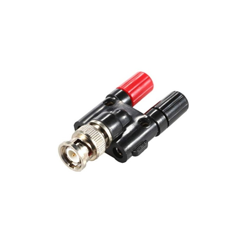 ADATTATORE BNC MASCHIO - 2 BOCCOLE 4 MM