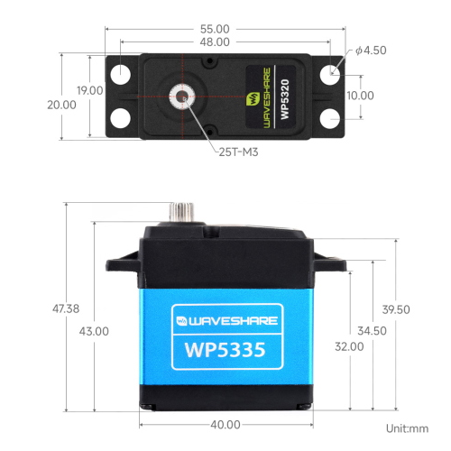 SERVOMOTORE WAVESHARE WP5335 35KG/CM