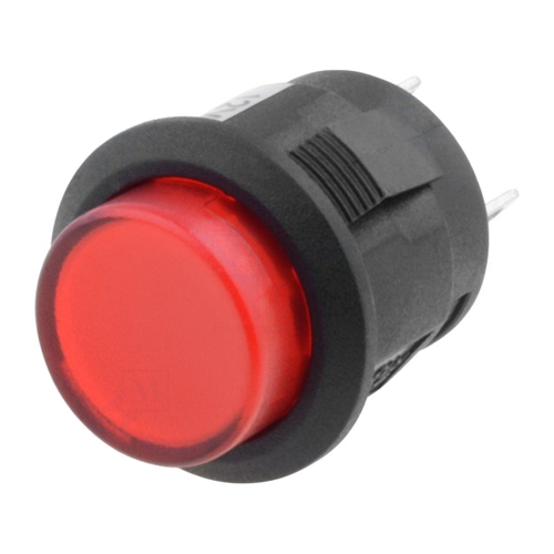 PULSANTE ROSSO CON LED 12 VOLT